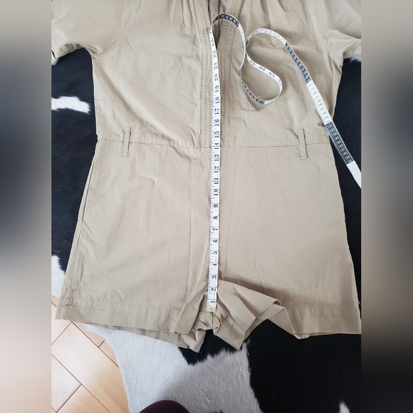 MNG mango khaki safari romper jumpsuit sz  L - Picture 12 of 12